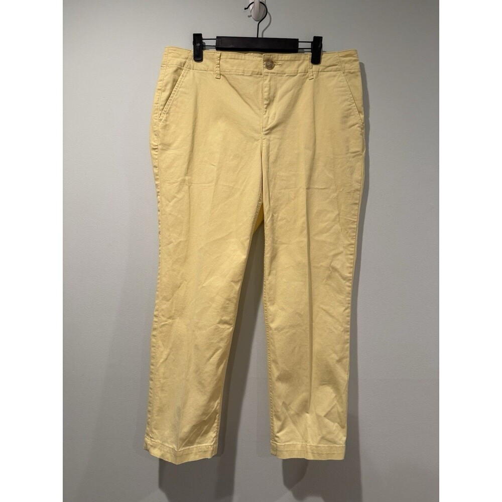 Loft 'The Slim' Chino Pants Women 34* Butter Yellow Travel Work Minimal Vacation